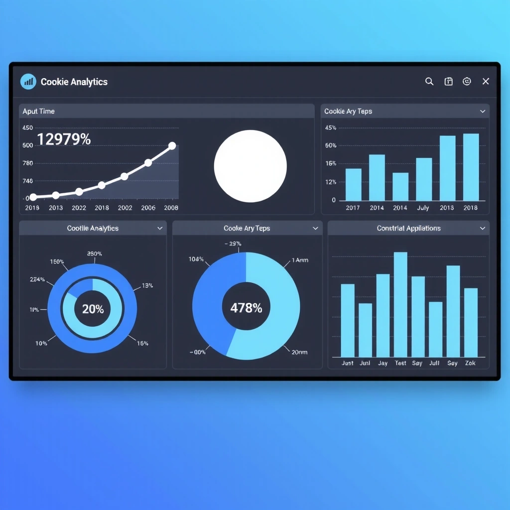 Data analytics dashboard showing cookie usage statistics